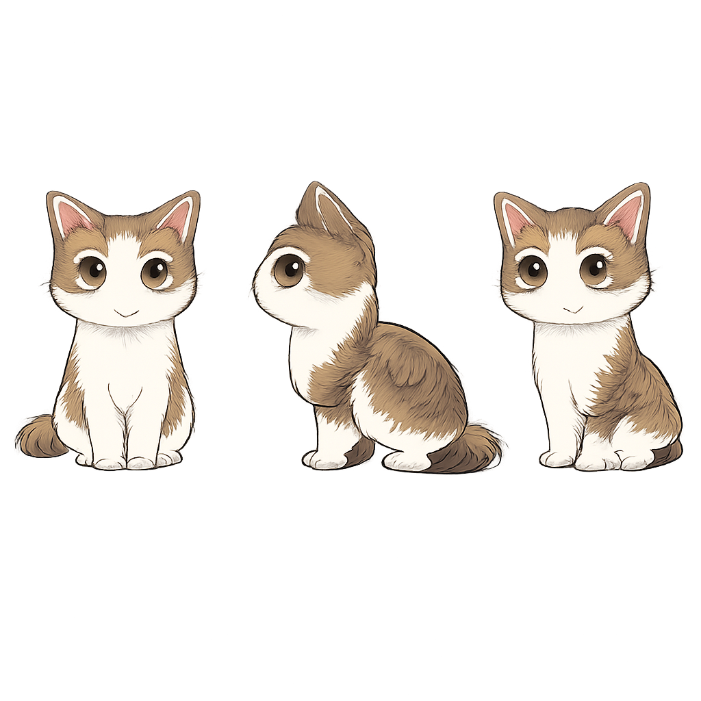 Brown & white tabby · 3 photos — concept